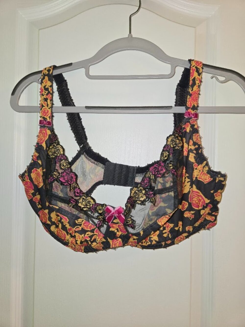 Freya Tattoo Underwire Balcony Bra 36FF UK 36H US Floral Lace AA4441 - Picture 1 of 5